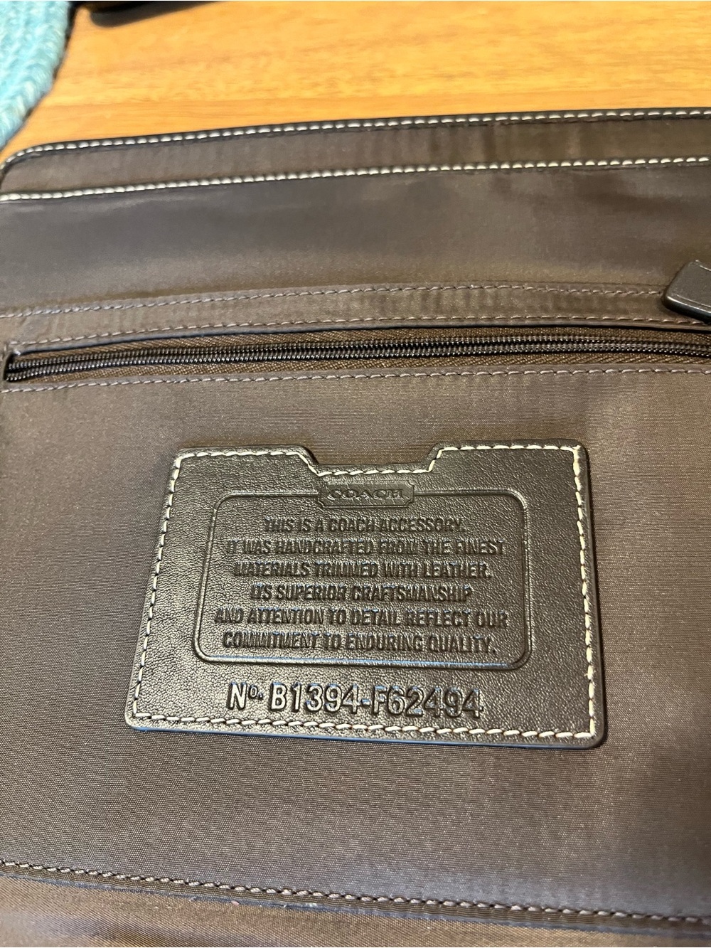Coach Brown Logo Leather Trifold Notebook 10x12.5 - Picture 2 of 7
